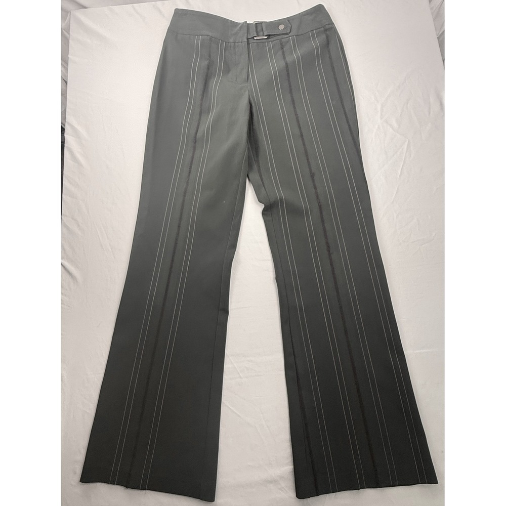 Vintage SAGA‎ Size 12 Gray Pinstripe Wide Leg Dress Pants Career Trousers